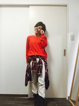 「腰巻きシャツ」｜Miku Kumagaiさん（レディース・158cm）の秋コーディネート