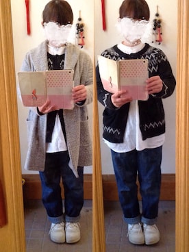 「e.r.g*（イーアールジー）のアイテム（ジャケット/アウター）」を使った、まっきさん（レディース・148cm）の冬コーディネート