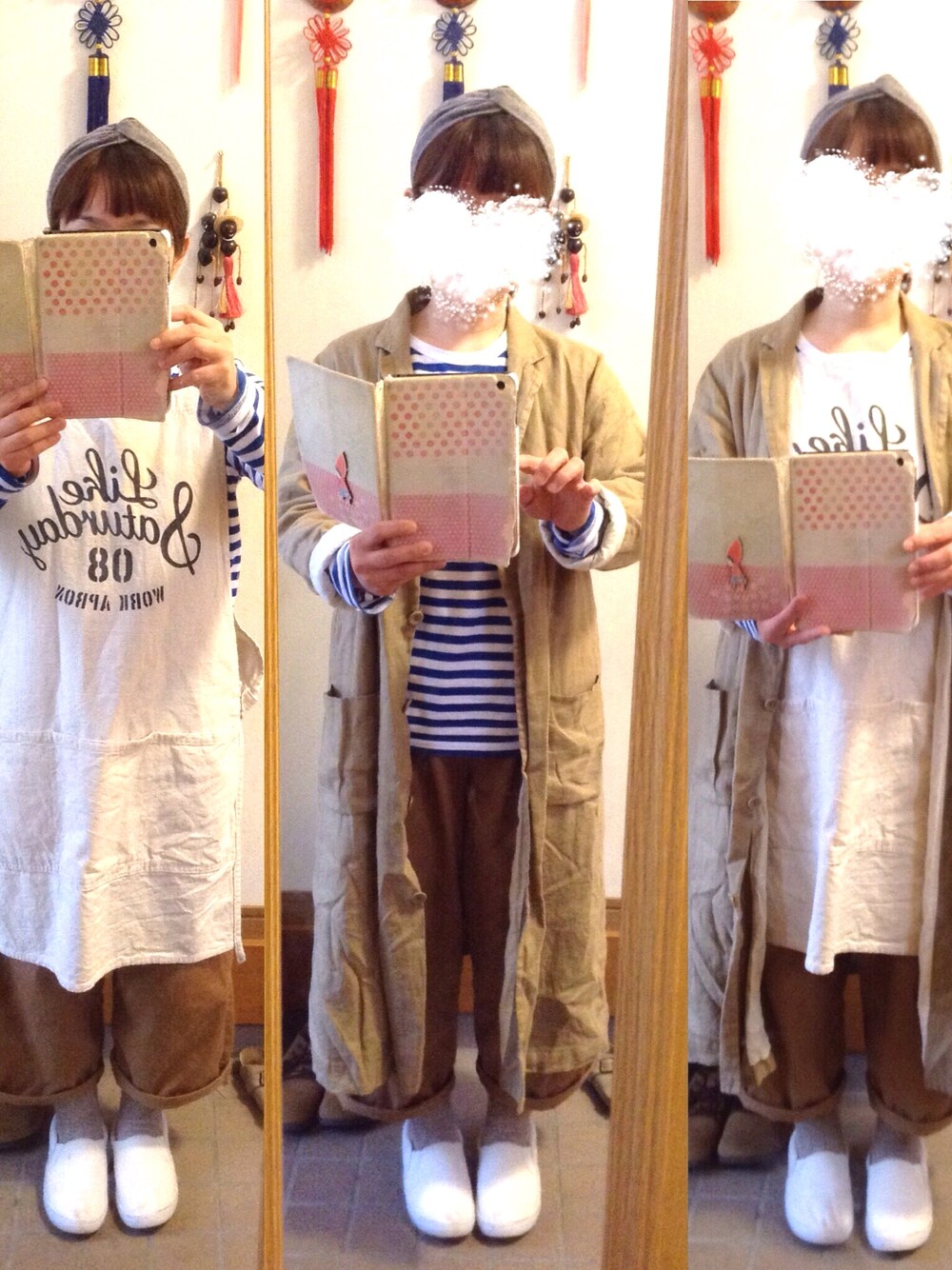 「Right-on WOMEN'Sのアイテム（Tシャツ/カットソー、ブルー系）」を使った、まっきさん（レディース・148cm）の春コーディネートの1枚目の写真