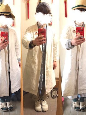 「SM2（エスエムツー）のアイテム（チェスターコート）」を使った、まっきさん（レディース・148cm）の春コーディネート