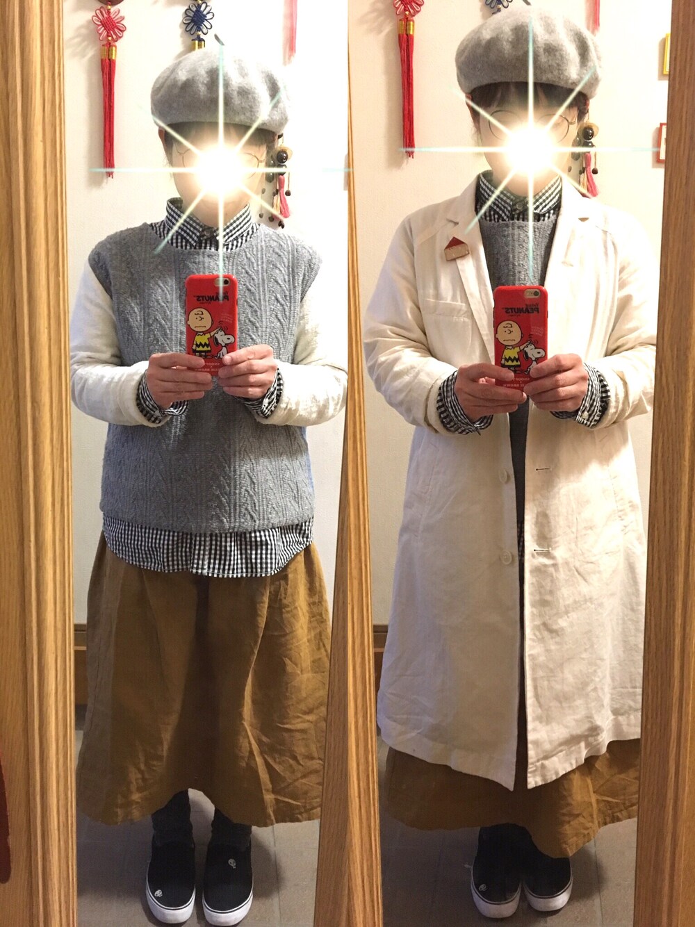 「クリエーターズマーケットで購入のアイテム（トップス、グレー系）」を使った、まっきさん（レディース・148cm）の春コーディネートの1枚目の写真