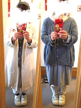「SM2（エスエムツー）のアイテム（チェスターコート）」を使った、まっきさん（レディース・148cm）の春コーディネート