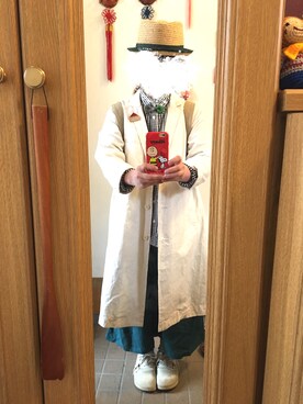 「SM2（エスエムツー）のアイテム（チェスターコート）」を使った、まっきさん（レディース・148cm）の春コーディネート