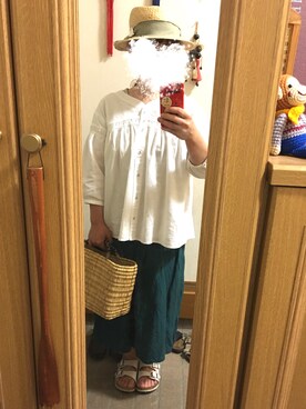 「CLOUDNINE（クラウドナイン）のアイテム（パンツ）」を使った、まっきさん（レディース・148cm）の夏コーディネート