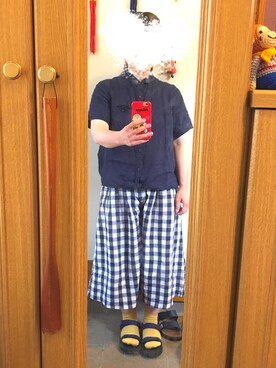 「shuca（シュカ）のアイテム（トップス）」を使った、まっきさん（レディース・148cm）の夏コーディネート