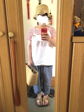 「shuca（シュカ）のアイテム（トップス）」を使った、まっきさん（レディース・148cm）の夏コーディネート