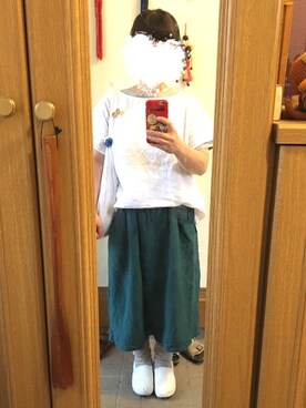 「CLOUDNINE（クラウドナイン）のアイテム（パンツ）」を使った、まっきさん（レディース・148cm）の夏コーディネート