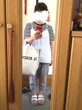 「shuca（シュカ）のアイテム（トップス）」を使った、まっきさん（レディース・148cm）の夏コーディネート