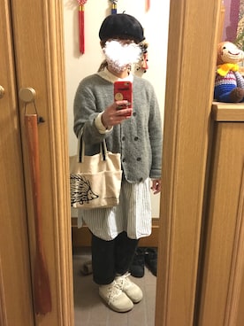 「POU DOU DOU（プードゥドゥ）のアイテム（シャツワンピース）」を使った、まっきさん（レディース・148cm）の秋コーディネート