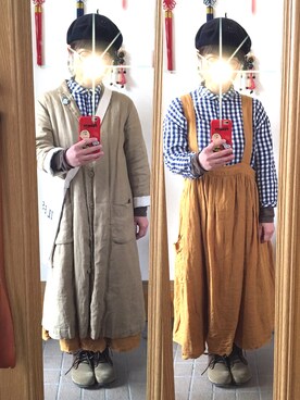 「SM2（エスエムツー）のアイテム（チェスターコート）」を使った、まっきさん（レディース・148cm）の秋コーディネート