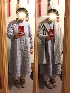 「e.r.g*（イーアールジー）のアイテム（ジャケット/アウター）」を使った、まっきさん（レディース・148cm）の冬コーディネート