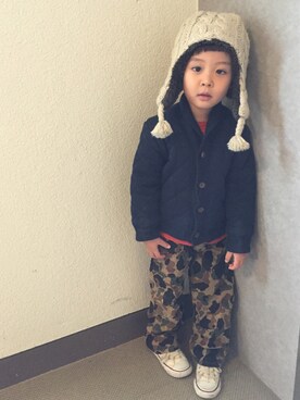 「babygap」｜「アイテム（ダウンジャケット/コート）」を使った、muu☺︎さん（キッズ・100cm）の冬コーディネート