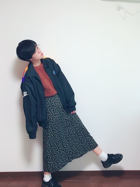 「Dr. Martens（ドクターマーチン）のDr.Martens (ドクターマーチン)/1461 3EYE GIBSON SHOES（その他シューズ）」を使った、kazさん（レディース・167cm）の冬コーディネート