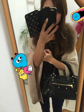 「JUSGLITTY（ジャスグリッティー）のアイテム（ポンチョ）」を使った、okarie03さん（レディース・159cm）の秋コーディネート