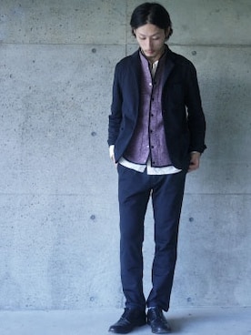 「Curly（カーリー）のアイテム（テーラードジャケット）」を使った、tatsuyaさん（メンズ・173cm）の冬コーディネート