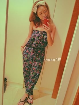「OSMOSIS（オズモーシス）のアイテム（オールインワン・サロペット）」を使った、ＹＵＩさん（レディース・150cm）の夏コーディネート
