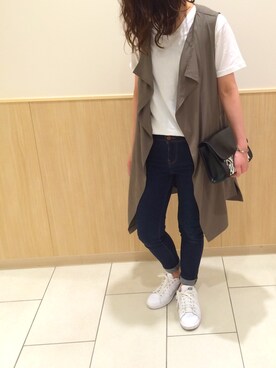 「アイテム（トレンチコート、グリーン系）」を使った、Ｒinaさん（レディース・155cm）の春コーディネート