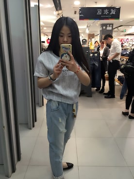 「ONLY NY（オンリーニューヨーク）のアイテム（Tシャツ/カットソー、シルバー系）」を使った、爱对是爱情爱错了是青春さん（レディース）の春コーディネート