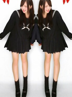 「中学生のアイテム（その他、ブラック系）」を使った、∇EriKaさん（レディース・165cm）の秋コーディネート