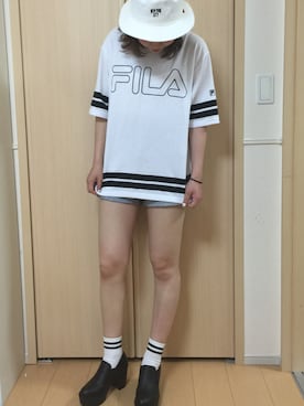 「くつした」｜「アイテム（ブーティ）」を使った、あいちよんさん（レディース・165cm）の夏コーディネート