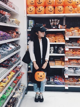 「halloween」｜「アイテム（キャップ）」を使った、Chia_anさん（レディース・165cm）の冬コーディネート