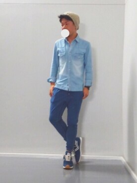 「OLD NAVY（オールドネイビー）のアイテム（帽子）」を使った、rikさん（メンズ・169cm）の春コーディネート