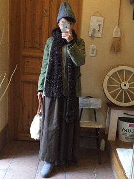 「Import & Select（インポートアンドセレクト）のアイテム（スカート）」を使った、MARIさん（レディース・164cm）の冬コーディネート