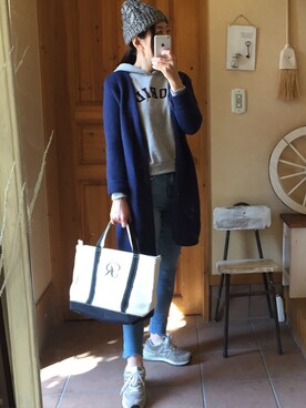 「OLD NAVY（オールドネイビー）のアイテム（その他アウター）」を使った、MARIさん（レディース・164cm）の冬コーディネート
