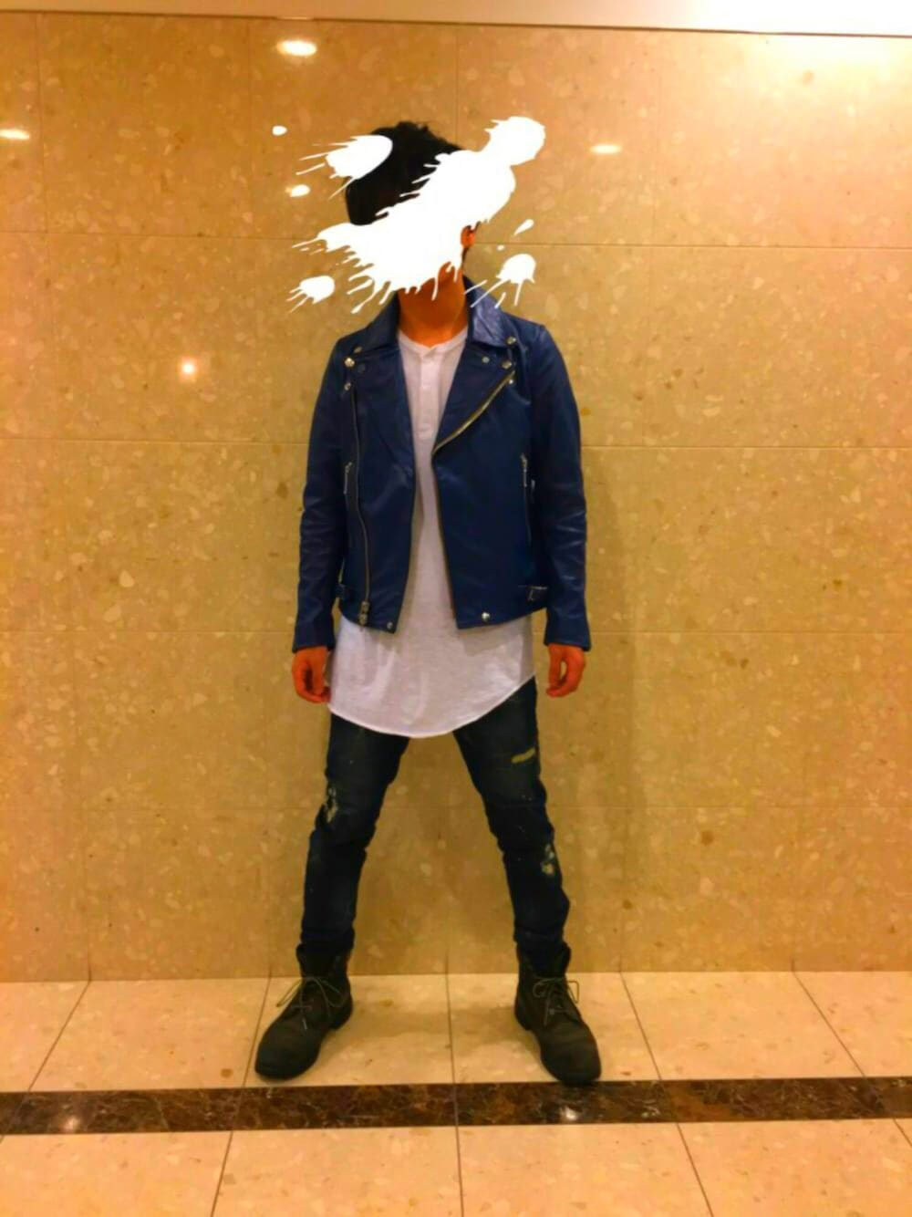 ライダースジャケット（ブルー系）を使った「登坂広臣」の人気