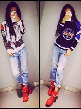 「GROUND-ZERO（グラウンドゼロ）のアイテム（トップス）」を使った、Cherryさん（レディース・168cm）の秋コーディネート