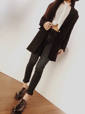 「rag & bone（ラグアンドボーン）のアイテム（ジャケット/アウター）」を使った、Cherryさん（レディース・168cm）の秋コーディネート