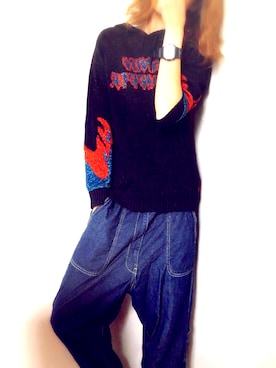 「Candy Stripper（キャンディストリッパー）のアイテム（パーカー、ブラック系）」を使った、daybreakさん（レディース・165cm）の秋コーディネート