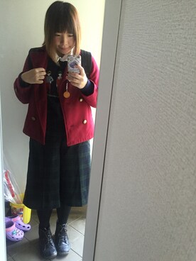 「archives（アルシーヴ）のアイテム（ピーコート）」を使った、えもさん（レディース・161cm）の秋コーディネート