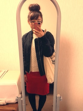 「WEGO（ウィゴー）のアイテム（ブルゾン）」を使った、naru*さん（レディース・158cm）の冬コーディネート