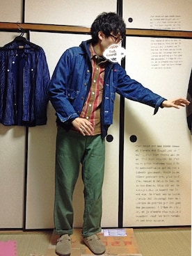 「BIG SMITH（ビッグスミス）のアイテム（ジャケット/アウター）」を使った、たつーみさん（メンズ・178cm）の春コーディネート