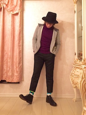 「OURET（オーレット）のアイテム（ニット/セーター）」を使った、らくさん（メンズ・164cm）の秋コーディネート