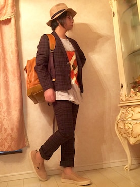 「SHAREEF（シャリーフ）のアイテム（その他）」を使った、らくさん（メンズ・164cm）の夏コーディネート