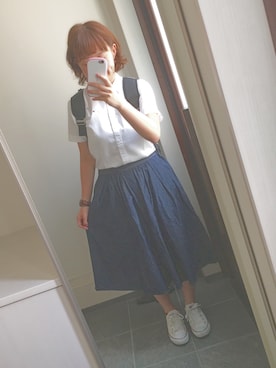 「CONVERSE（コンバース）のconverse（コンバース） ALL STAR OX（オールスターOX）（スニーカー）」を使った、ﾘ ﾘ ｶさん（レディース・152cm）の夏コーディネート