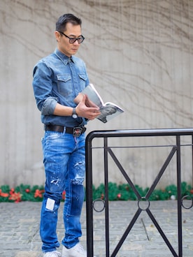 「DSQUARED2（ディースクエアード）のアイテム（その他パンツ）」を使った、Jasonさん（メンズ・166cm）の夏コーディネート