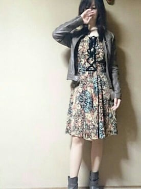 「ライダースコーデ」｜「アイテム（その他）」を使った、mii..*★*°さん（レディース・160cm）の秋コーディネート