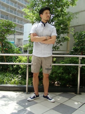 「AVIREX（アヴィレックス）のアイテム（財布/小物）」を使った、S-OTSさん（メンズ・176cm）の夏コーディネート