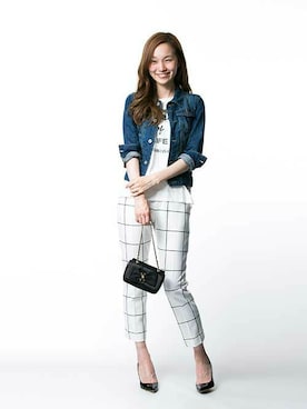 「URBAN RESEARCH（アーバンリサーチ）のアイテム（ブルゾン）」を使った、mioさん（レディース・166cm）の夏コーディネート