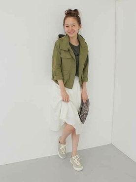 「URBAN RESEARCH（アーバンリサーチ）のアイテム（ブルゾン）」を使った、mioさん（レディース・166cm）の夏コーディネート