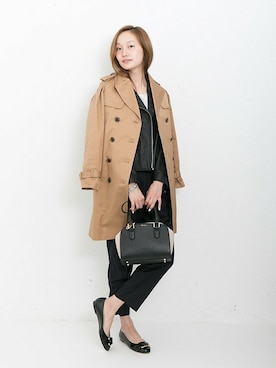 「URBAN RESEARCH（アーバンリサーチ）のアイテム（ライダースジャケット）」を使った、mioさん（レディース・166cm）の秋コーディネート