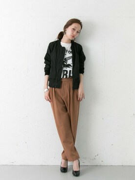 「URBAN RESEARCH（アーバンリサーチ）のアイテム（MA-1）」を使った、mioさん（レディース・166cm）の夏コーディネート