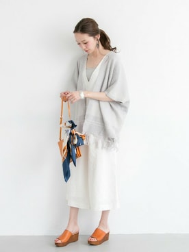 「URBAN RESEARCH（アーバンリサーチ）のアイテム（ポンチョ）」を使った、mioさん（レディース・166cm）の冬コーディネート