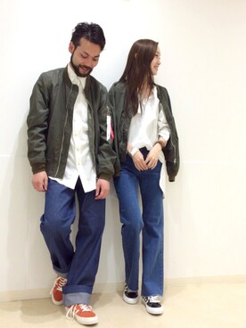 「LUC DNM （ラックデニム）のアイテム」を使った、mioさん（レディース・166cm）の冬コーディネート
