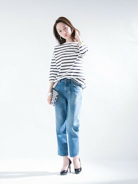 「LUC DNM （ラックデニム）のアイテム」を使った、mioさん（レディース・166cm）の冬コーディネート
