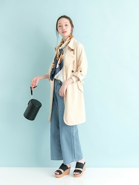 「LUC DNM （ラックデニム）のアイテム」を使った、mioさん（レディース・166cm）の春コーディネート