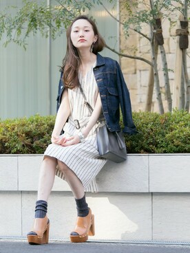 「kaene（カエン）のアイテム」を使った、mioさん（レディース・166cm）の春コーディネート